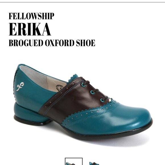 John Fluevog Shoes - RARE Fluevog Erika Loafers Lace Up Brown Blue Selling as-is CUTE Retro Size 7